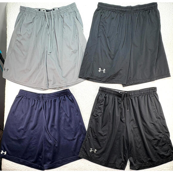 Under Armour Athletic Mesh Shorts Mens Size XL Lot of 4 Running Loose Fit Shorts - Picture 1 of 15